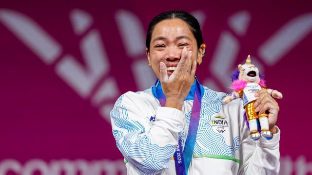 mirabai chanu creates history, wins third consecutive commonwealth games gold