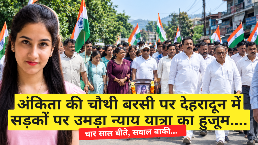 अंकिता की चौथी बरसी पर देहरादून में सड़कों पर उमड़ा न्याय यात्रा का हुजूम..