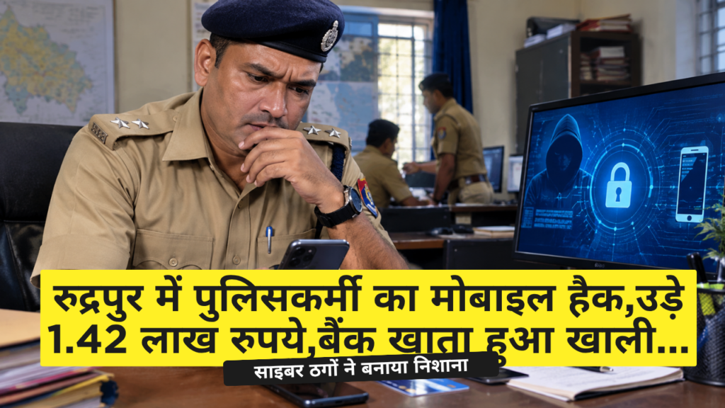 पुलिसकर्मी का मोबाइल हैक, बैंक खाते से उड़े 1.42 लाख रुपये, केस दर्ज रुद्रपुर में पुलिसकर्मी का मोबाइल हैक,उड़े 1.42 लाख रुपये,बैंक खाता हुआ खाली...